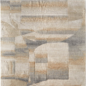 Homeroots 10' X 14' Abstract Area Rug - Luxurious Wool Blend, Stain Resistant, Perfect For Kids & Pets Tan,Brown,Gray Wool Blend 616931