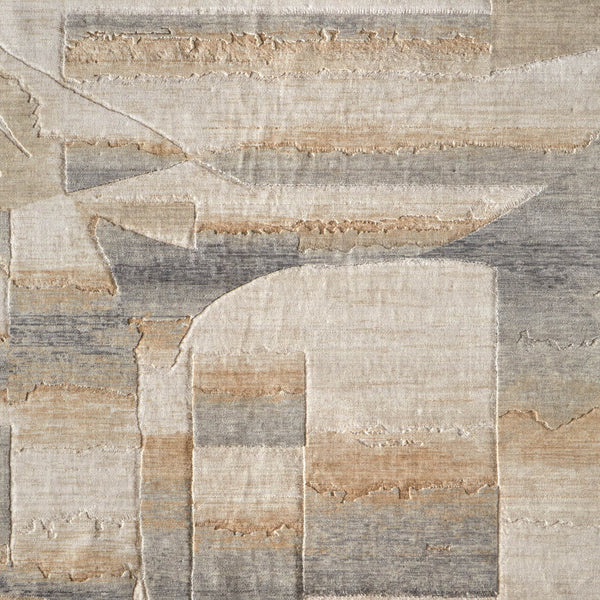 Homeroots 10' X 14' Abstract Area Rug - Luxurious Wool Blend, Stain Resistant, Perfect For Kids & Pets Tan,Brown,Gray Wool Blend 616931