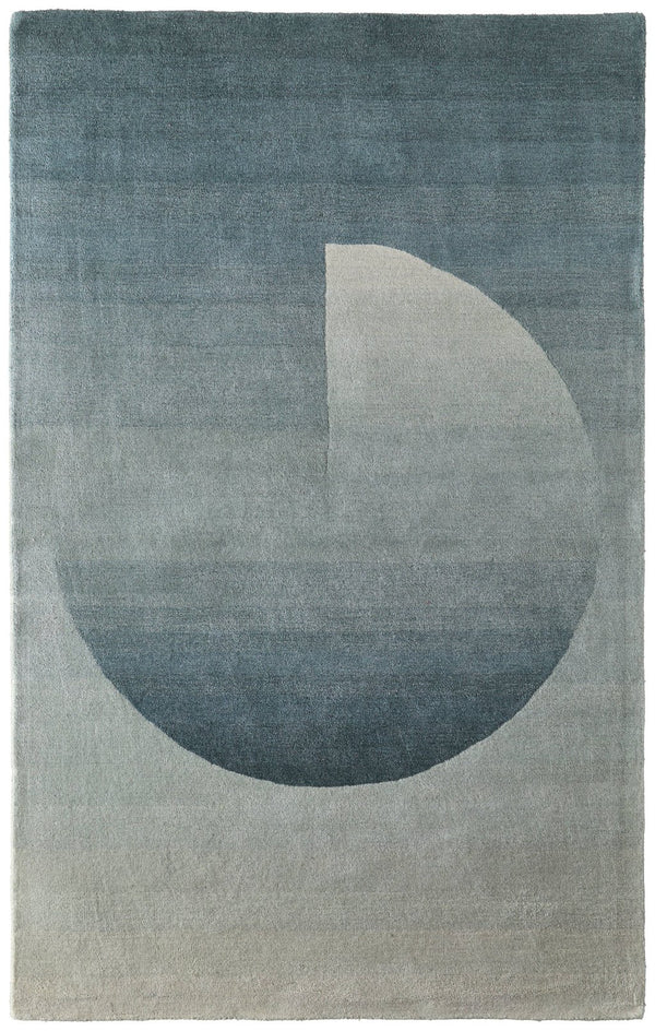 Homeroots 10' X 14' Geometric Hand-tufted Area Rug – Artisan-crafted, Stain Resistant, Perfect For Family Spaces Blue,White Wool Blend 616933