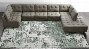 Homeroots 10' Hand Tufted Abstract Area Rug - Unique Artisan Crafted Design For Style And Comfort In Any Room Green,White Wool Blend 616935