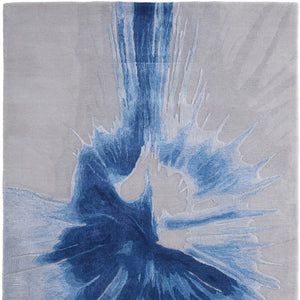 Homeroots 10' X 14' Abstract Hand Tufted Area Rug - Artisan-crafted Wool Blend, Unique Design For Modern Spaces Blue,Gray Wool Blend 616937