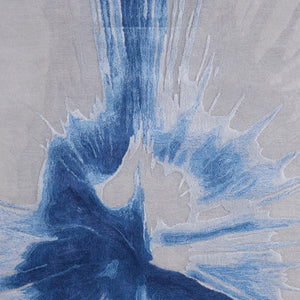 Homeroots 10' X 14' Abstract Hand Tufted Area Rug - Artisan-crafted Wool Blend, Unique Design For Modern Spaces Blue,Gray Wool Blend 616937