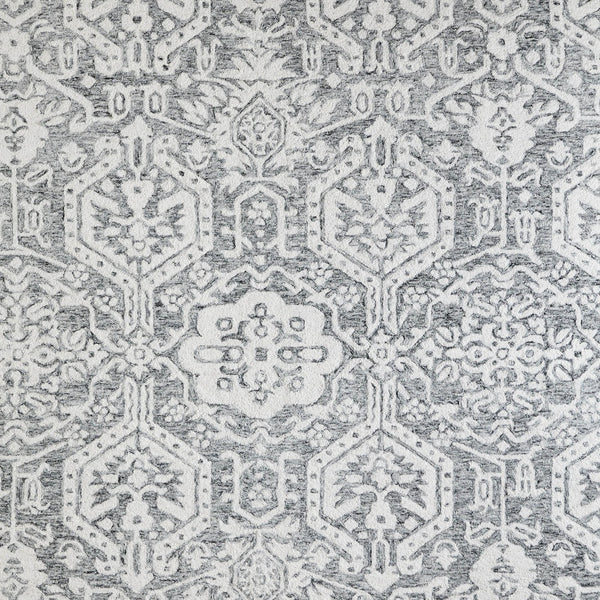 Homeroots 10' Hand-tufted Geometric Area Rug - Unique Wool Blend, Stain Resistant, Perfect For Kids & Pets Gray,White Wool Blend 616938