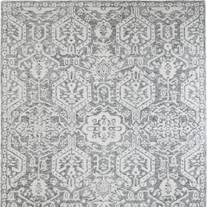 Homeroots 10' Hand-tufted Geometric Area Rug - Unique Wool Blend, Stain Resistant, Perfect For Kids & Pets Gray,White Wool Blend 616938