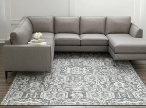 HomeRoots 10' Gray and White Geometric Hand-Tufted Area Rug for a Cozy, Modern Living Space with Stain Resistance 10' X 14' 616938