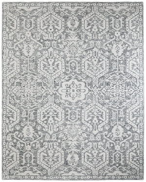 Homeroots 10' Hand-tufted Geometric Area Rug - Unique Wool Blend, Stain Resistant, Perfect For Kids & Pets Gray,White Wool Blend 616938