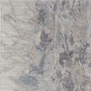Homeroots 10' X 14' Abstract Hand-tufted Distressed Area Rug – Unique Artisan Craftsmanship For Cozy Spaces Gray,Tan,Blue Wool Blend 616940