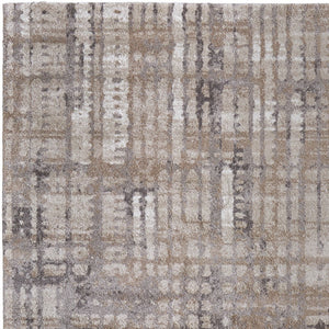 Homeroots 10' Stylish Abstract Distressed Area Rug - Durable, Stain Resistant, Perfect For Homes With Kids & Pets Brown,Tan,Ivory Polypropylene Blend 616941