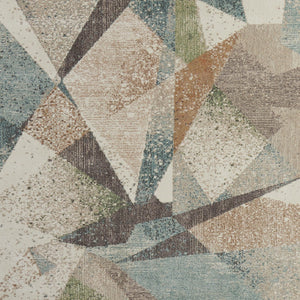 Homeroots 10' X 13' Stylish Checkered Area Rug - Durable, Stain Resistant, Perfect For Homes With Kids & Pets Ivory,Blue,Green Polypropylene Blend 616944