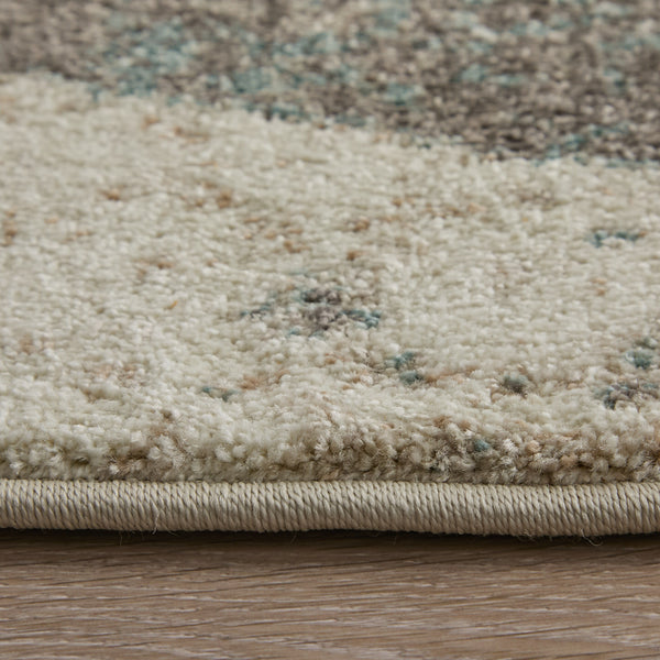 Homeroots 10' X 13' Stylish Checkered Area Rug - Durable, Stain Resistant, Perfect For Homes With Kids & Pets Ivory,Blue,Green Polypropylene Blend 616944