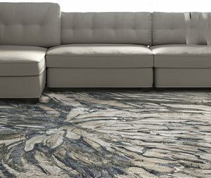 Homeroots 10' Artistic Abstract Area Rug – Stain Resistant, Durable, Boho Style For Cozy Home Decor Gray,Green,Ivory Polypropylene Blend 616945