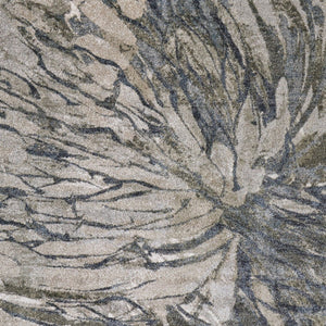 Homeroots 10' Artistic Abstract Area Rug – Stain Resistant, Durable, Boho Style For Cozy Home Decor Gray,Green,Ivory Polypropylene Blend 616945