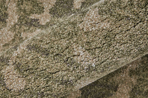 Homeroots 10' Stylish Abstract Area Rug - Durable, Stain Resistant & Perfect For Homes With Kids And Pets! Green,Tan Polypropylene Blend 616946