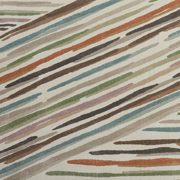 Homeroots 10' X 13' Abstract Area Rug - Stylish, Stain Resistant, Durable Design For Modern Home Decor Excellence Ivory,Brown,Blue Polypropylene Blend 616948