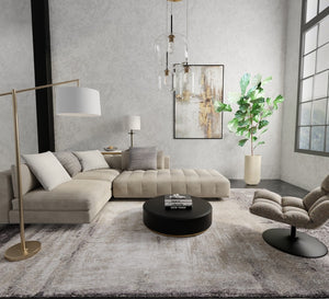 Homeroots 10' X 13' Abstract Distressed Area Rug - Durable, Stain-resistant, Perfect For Homes With Kids & Pets Gray,Ivory,Taupe Polypropylene Blend 616951