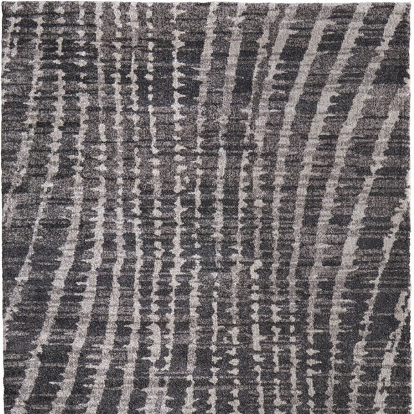 Homeroots 10' Stylish Abstract Area Rug - Durable, Stain Resistant & Perfect For Homes With Kids And Pets! Black,Gray,Ivory Polypropylene Blend 616954
