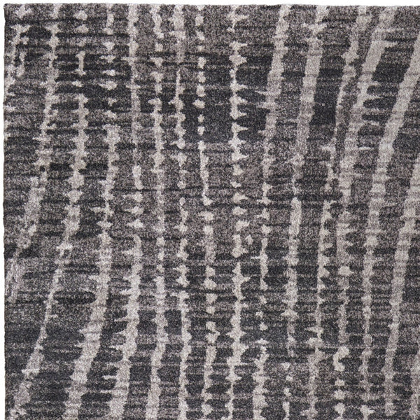 Homeroots 10' Stylish Abstract Area Rug - Durable, Stain Resistant & Perfect For Homes With Kids And Pets! Black,Gray,Ivory Polypropylene Blend 616954