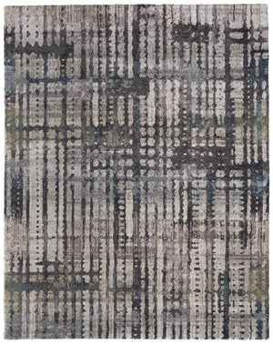 HomeRoots 10' Stylish Gray Black and Ivory Abstract Distressed Area Rug for Modern Living Spaces and Comfort 10' X 13' 616955