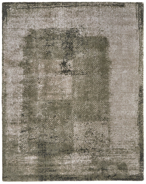 Homeroots 10' Distressed Abstract Area Rug - Durable, Stain-resistant Design For Stylish Home Décor And Comfort Green,Tan Polypropylene Blend 616956