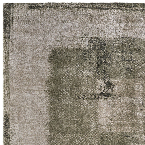 Homeroots 10' Distressed Abstract Area Rug - Durable, Stain-resistant Design For Stylish Home Décor And Comfort Green,Tan Polypropylene Blend 616956