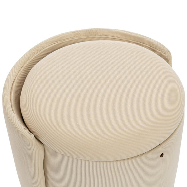 English Elm Stylish Barrel Swivel Accent Chair Upholstered Seat with Storage for Vanity or Dining W3248P424639