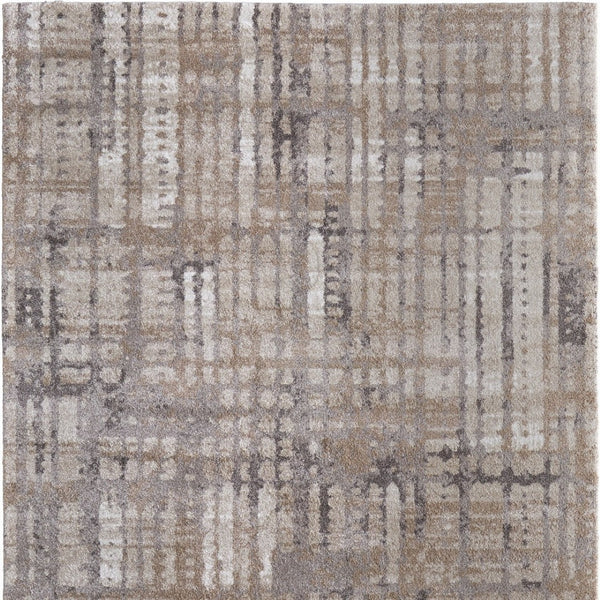 Homeroots 10' Stylish Abstract Distressed Area Rug - Durable, Stain Resistant, Perfect For Homes With Kids & Pets Brown,Tan,Ivory Polypropylene Blend 616959