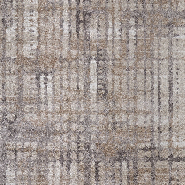 Homeroots 10' Stylish Abstract Distressed Area Rug - Durable, Stain Resistant, Perfect For Homes With Kids & Pets Brown,Tan,Ivory Polypropylene Blend 616959