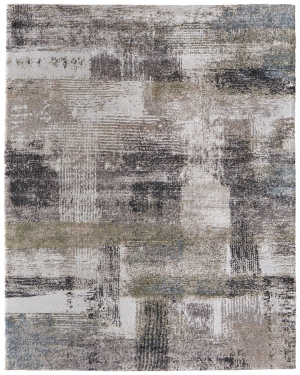 HomeRoots 10' Gray Taupe and Ivory Abstract Distressed Area Rug - Stylish, Durable, Perfect for Modern Spaces 12' X 15' 616961