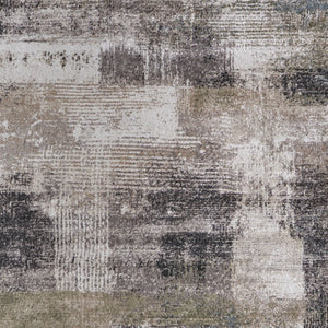 Homeroots 10' Stylish Abstract Distressed Area Rug - Durable, Stain Resistant, Perfect For Pets & Kids Spaces Gray,Taupe,Ivory Polypropylene Blend 616961