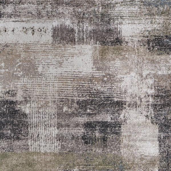 Homeroots 10' Stylish Abstract Distressed Area Rug - Durable, Stain Resistant, Perfect For Pets & Kids Spaces Gray,Taupe,Ivory Polypropylene Blend 616961