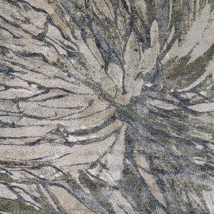 Homeroots 10' Artistic Abstract Area Rug – Stain Resistant, Durable, Boho Style For Cozy Home Decor Gray,Green,Ivory Polypropylene Blend 616965