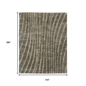 Homeroots 10' Stylish Abstract Area Rug - Durable, Stain Resistant & Perfect For Homes With Kids And Pets! Green,Tan Polypropylene Blend 616966