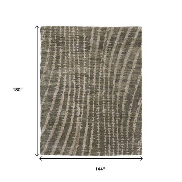 Homeroots 10' Stylish Abstract Area Rug - Durable, Stain Resistant & Perfect For Homes With Kids And Pets! Green,Tan Polypropylene Blend 616966