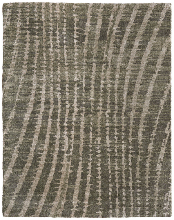 Homeroots 10' Stylish Abstract Area Rug - Durable, Stain Resistant & Perfect For Homes With Kids And Pets! Green,Tan Polypropylene Blend 616966