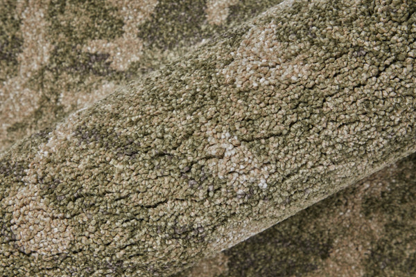 Homeroots 10' Stylish Abstract Area Rug - Durable, Stain Resistant & Perfect For Homes With Kids And Pets! Green,Tan Polypropylene Blend 616966