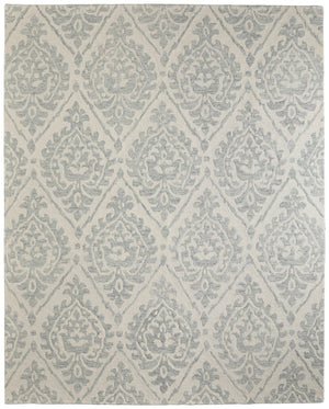 HomeRoots 10' Ivory and Gray Floral Hand-Tufted Area Rug - Timeless Elegance and Durable Comfort for Your Home 12' X 15' 616967