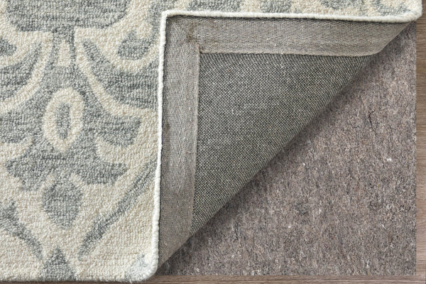 Homeroots 10' Hand Tufted Floral Area Rug - Stain Resistant, Unique Wool Blend Design For Modern Spaces Ivory,Gray Wool Blend 616967