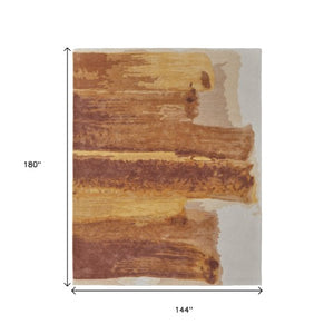 Homeroots 9' X 12' Abstract Hand Tufted Area Rug – Artisan Crafted Wool Blend For A Stylish Home Statement Red,Orange,Ivory Wool Blend 616970