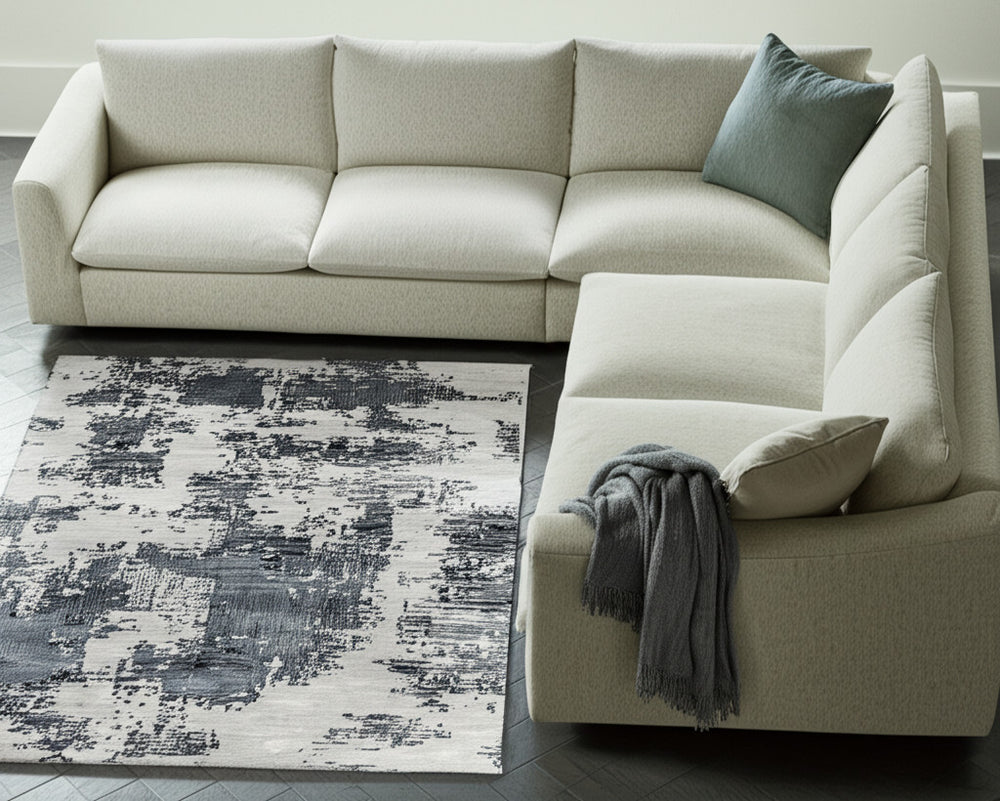 Homeroots 10' Hand Tufted Abstract Area Rug - Unique Artisan Crafted Design For Style And Comfort In Any Room Blue,Ivory Wool Blend 616972