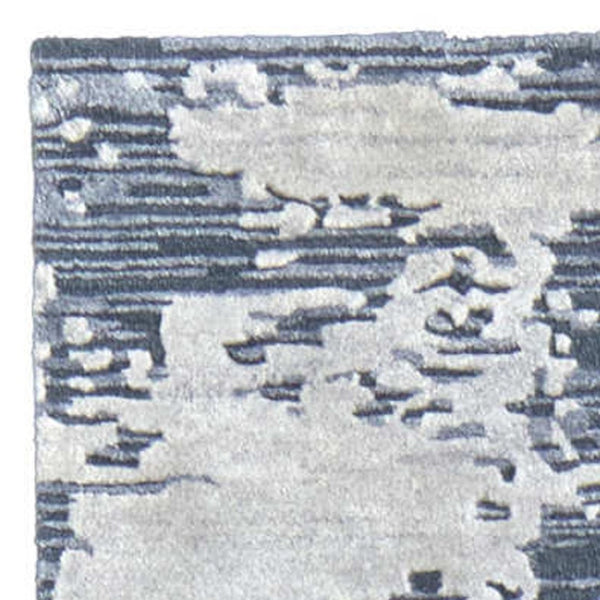 Homeroots 10' Hand Tufted Abstract Area Rug - Unique Artisan Crafted Design For Style And Comfort In Any Room Blue,Ivory Wool Blend 616972
