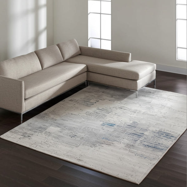 Homeroots 10' Hand Tufted Abstract Area Rug - Unique Artisan Crafted Design For Style And Comfort In Any Room Gray,Taupe,Blue Wool Blend 616975