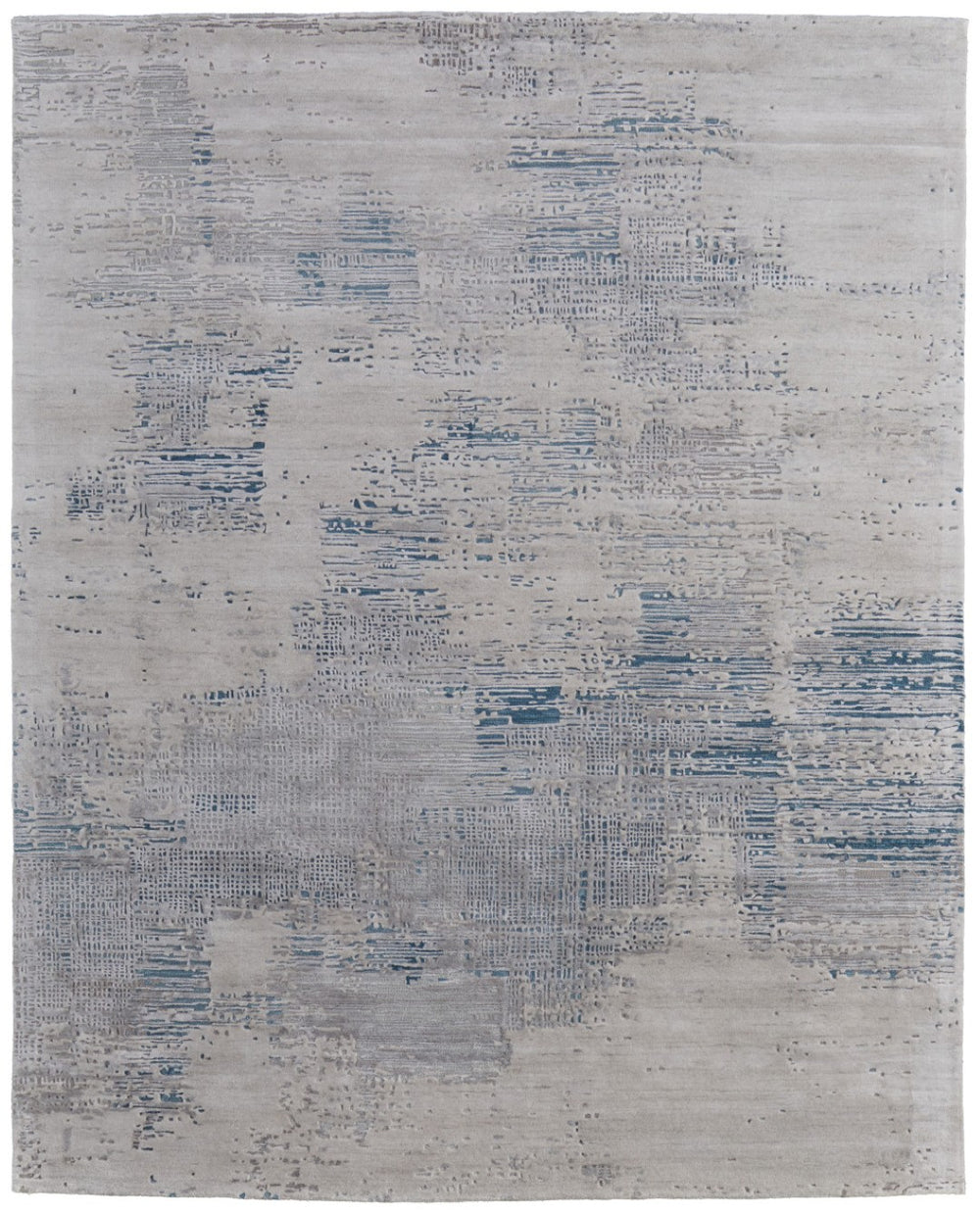 HomeRoots 12' Abstract Hand-Tufted Area Rug in Gray Taupe and Blue – Artisan Crafted Wool-Blend Elegance 12' X 15' 616975