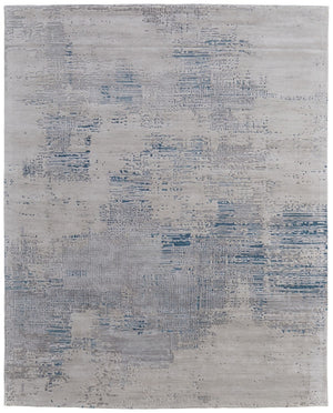 HomeRoots 12' Abstract Hand-Tufted Area Rug in Gray Taupe and Blue – Artisan Crafted Wool-Blend Elegance 12' X 15' 616975