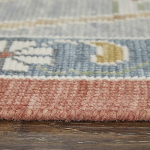 Homeroots 12' Hand Knotted Floral Area Rug In Red, Gray & Ivory With Fringe - Stain Resistant, Unique Design Red,Gray,Ivory Wool Blend 616976