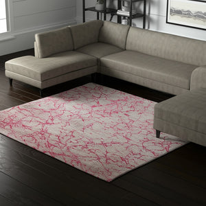 Homeroots 12' Abstract Area Rug In Pink, Gray & Taupe - Stylish, Soft, And Perfect For Any Room Décor! Pink,Gray,Taupe Polyester Blend 616978