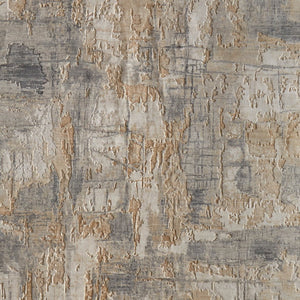Homeroots 10' X 14' Abstract Distressed Area Rug - Stain Resistant, Premium Wool Blend For Stylish Comfort Gray,Tan,Ivory Wool Blend 616979