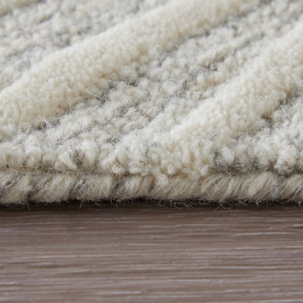 Homeroots 12' Geometric Hand-tufted Area Rug In Tan & Ivory – Stain-resistant, Unique Wool Blend Comfort Tan,Ivory Wool Blend 616980