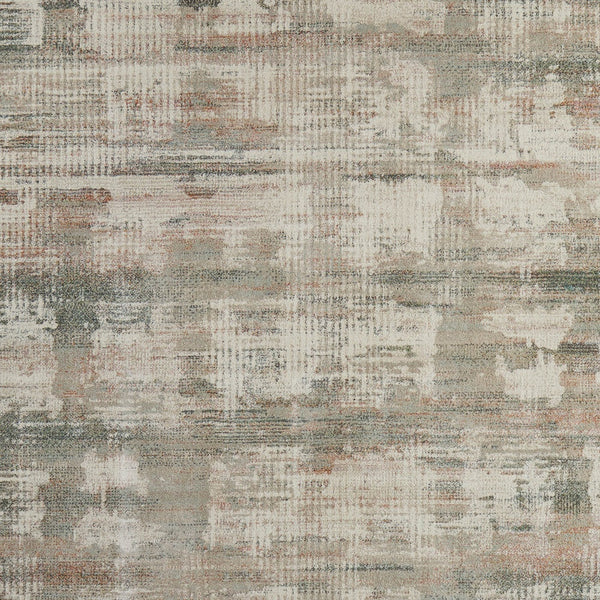 Homeroots 10' Textured Abstract Distressed Area Rug For Kids And Pets - Stain-resistant, Durable, Stylish Home Decor Ivory,Gray,Green Polypropylene Blend 616981