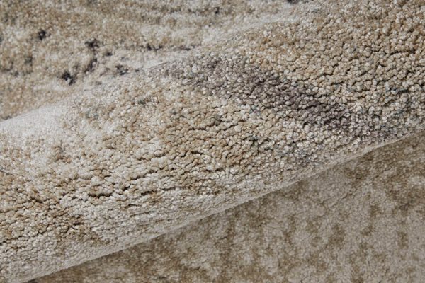 Homeroots 10' X 13' Abstract Distressed Area Rug - Durable, Stain-resistant, Perfect For Homes With Kids & Pets Gray,Ivory,Taupe Polypropylene Blend 616983