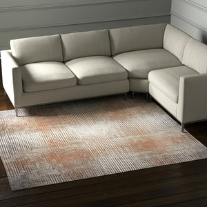 Homeroots 10' Abstract Area Rug - Durable Stain Resistant Design, Perfect For Homes With Kids & Pets! Ivory,Taupe,Pink Polypropylene Blend 616984